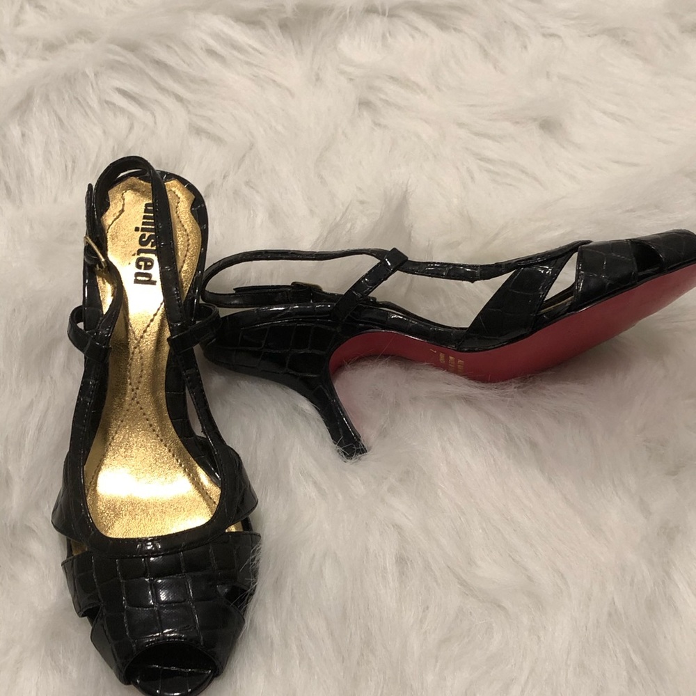 Unlisted peep toe red bottom heels